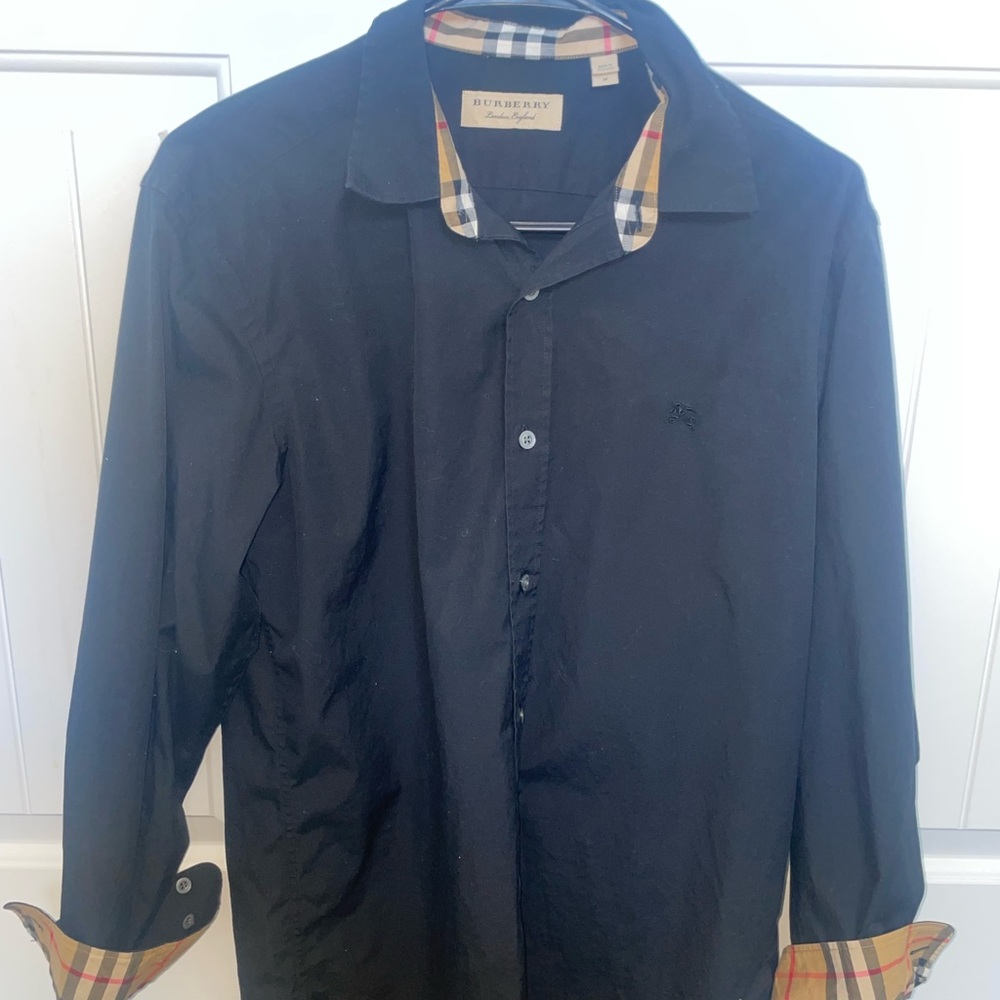 BLACK BURBERRY DRESS SHIRT